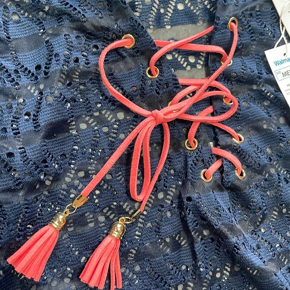 COPY - NWT Ingear Resort Hooded Lace Swim Cover Up Dress Taupe - Picture 4 of 6